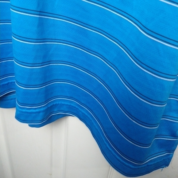 Pga tour airflux men's blue black white striped polo shirt. Size 2X - Picture 6 of 10